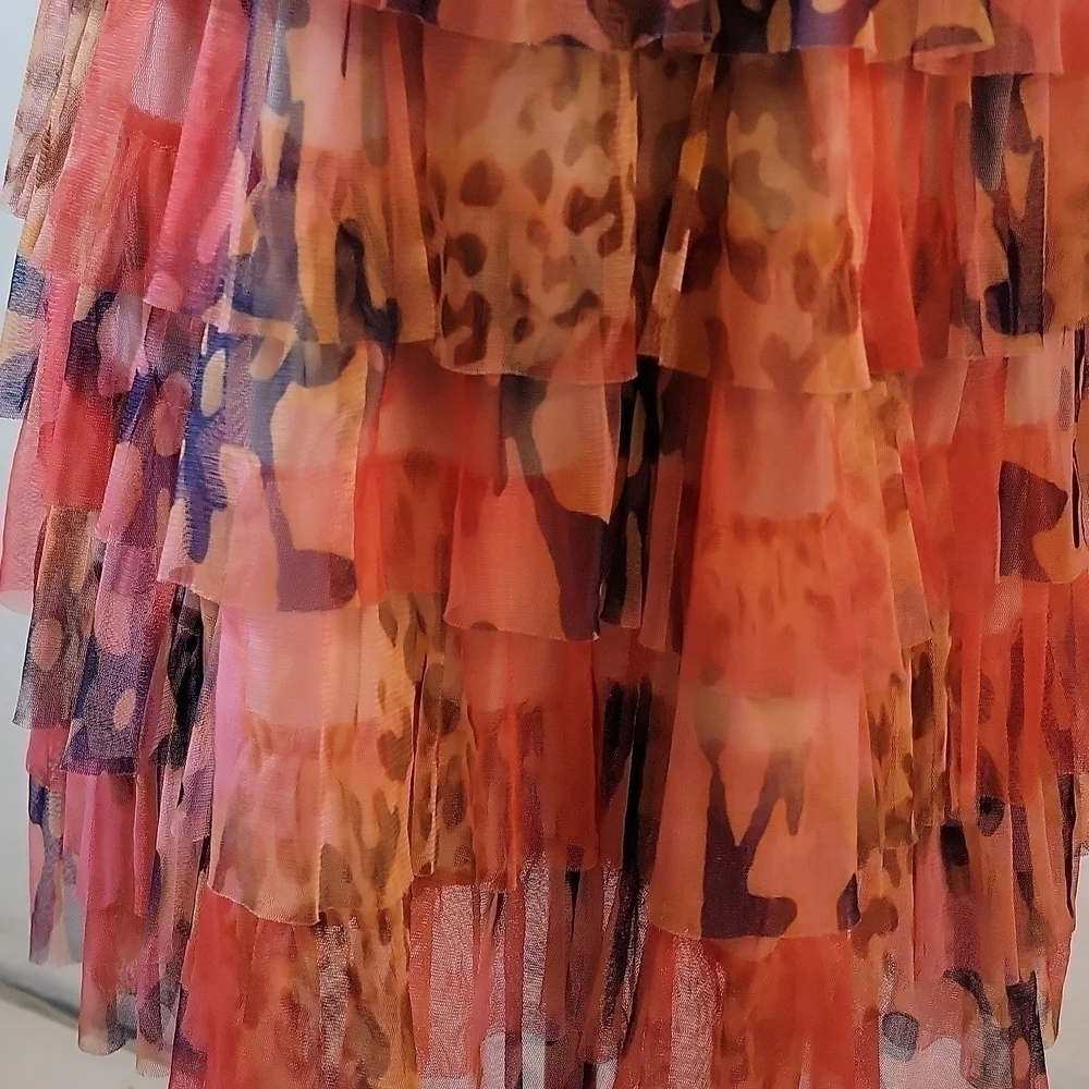 RUFFLED Crochet Multi-Color Dress S Small - Picture 4 of 13